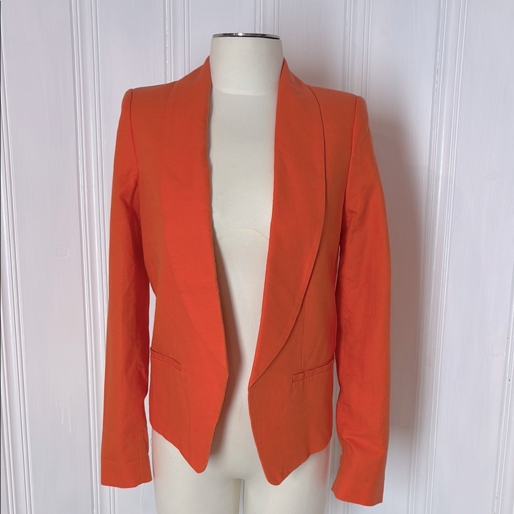 MNG SUIT Vibrant Orange Tailored Blazer with Clean Lines